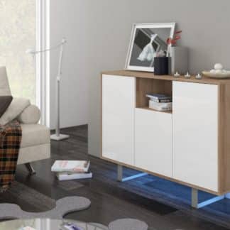 KING 4 komoda, dub sonoma/bílý lesk