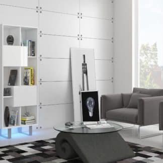 KING 7 vitrína, bílá/bílý lesk