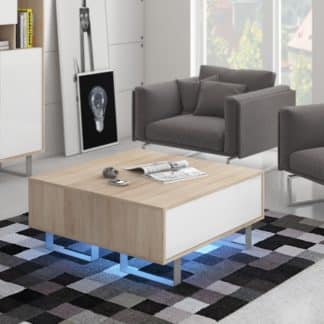 KING 8 konferenční stolek, dub sonoma/bílý lesk