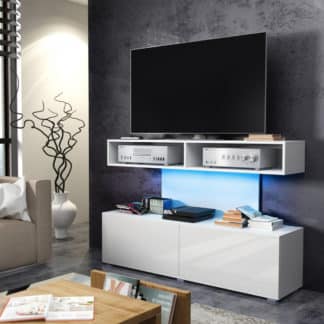 REX televizní stolek, bílá/bílý lesk