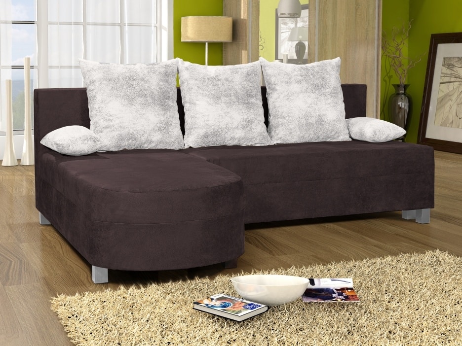 Rohová sedačka WENECJA 1, hnědá látka