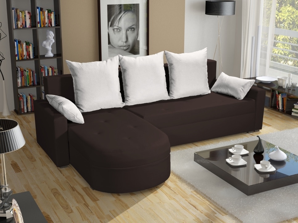 Rohová sedačka WENECJA PIK BIS 1, hnědá látka