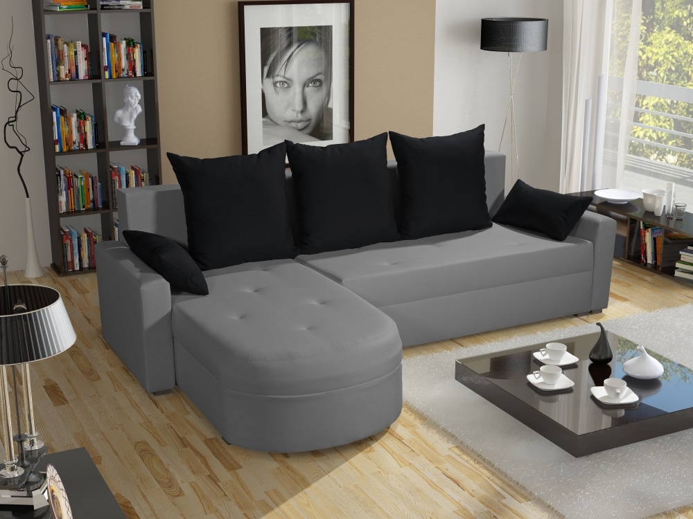 Rohová sedačka WENECJA PIK BIS 5, šedá látka