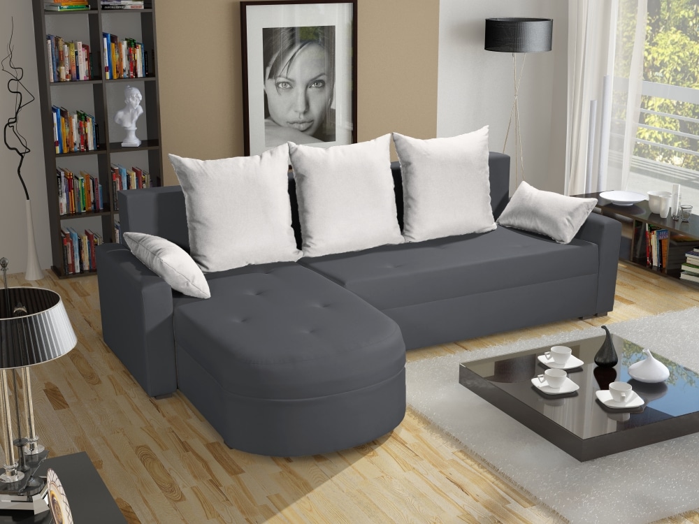 Rohová sedačka WENECJA PIK BIS 8, šedá látka