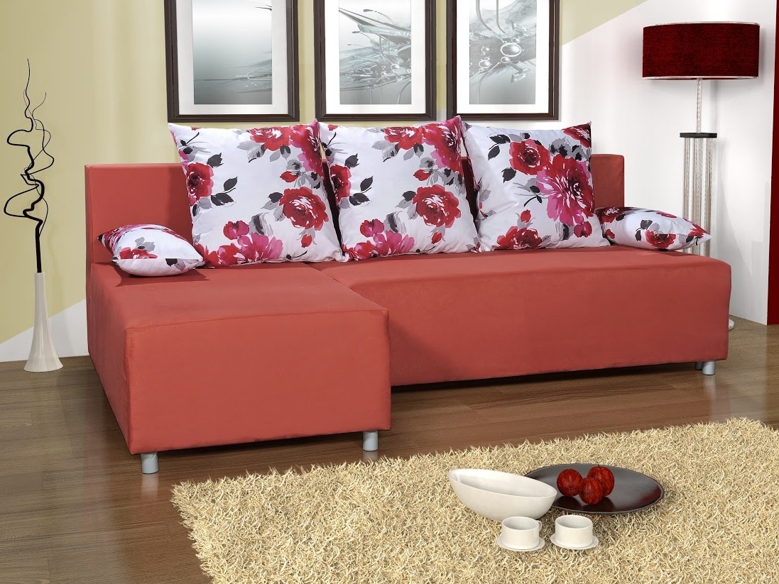 Rohová sedačka TORINO, oranžová látka