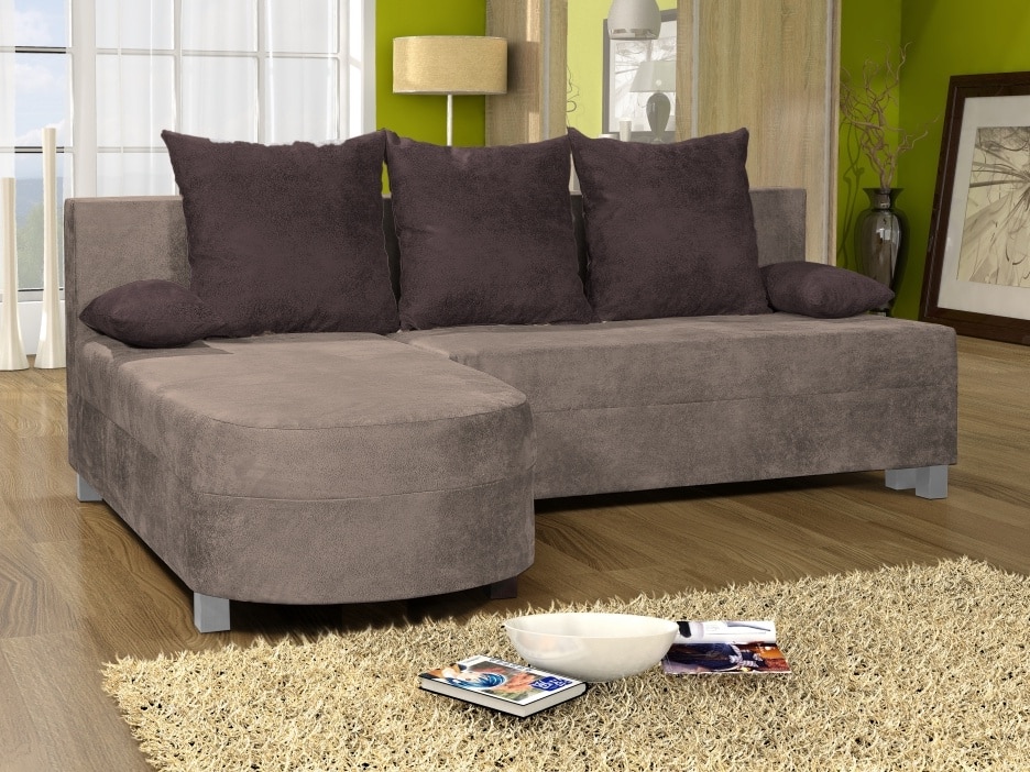 Rohová sedačka WENECJA 3, hnědá látka