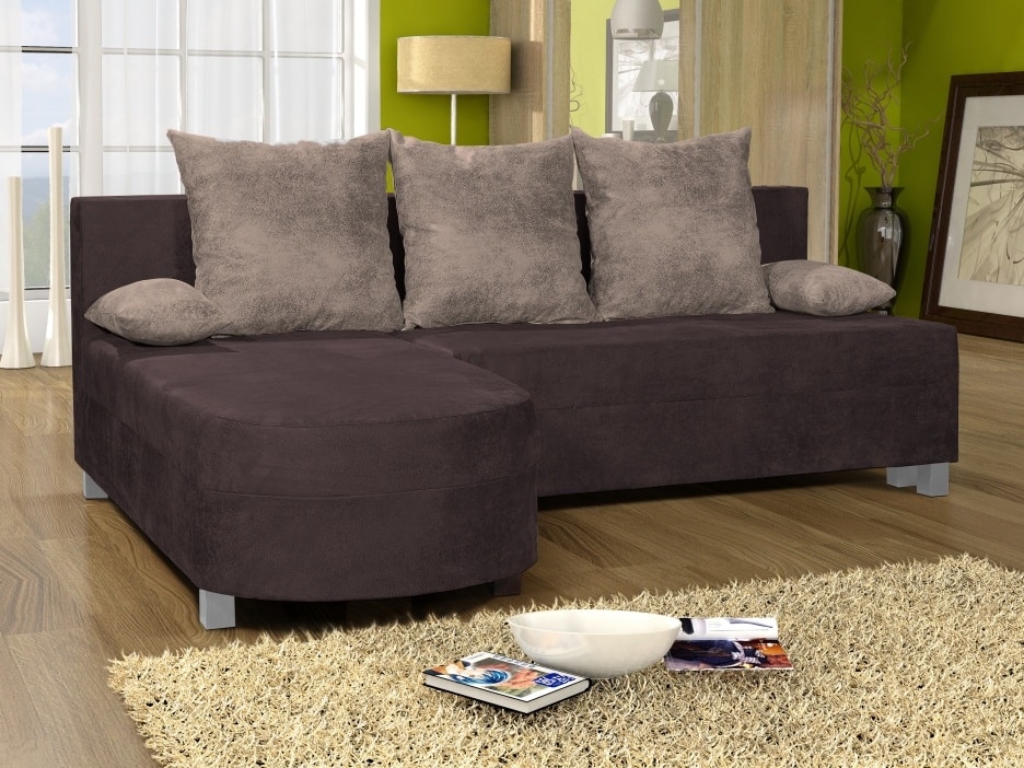 Rohová sedačka WENECJA 4, hnědá látka