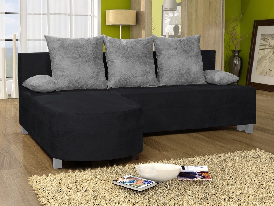 Rohová sedačka WENECJA 6, černá látka