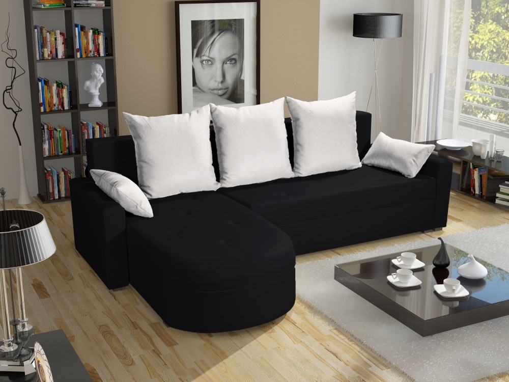 Rohová sedačka WENECJA PIK BIS 12, černá látka