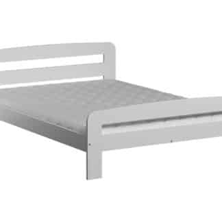 Postel KLAUDIA 160x200 cm s roštem, masiv borovice/moření bílá