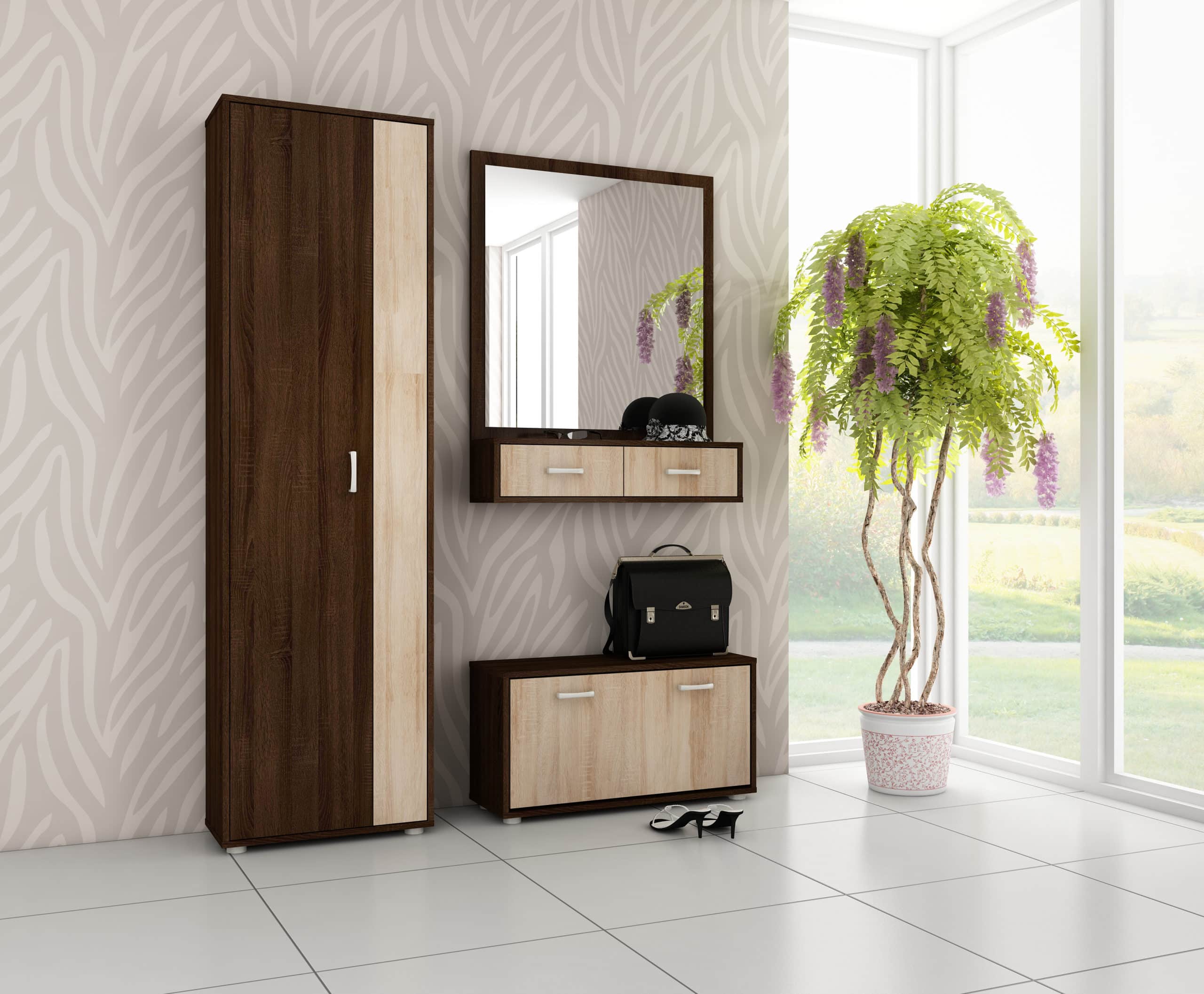 Předsíň PORTO, dub sonoma tmavý/dub sonoma