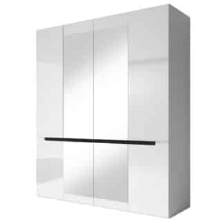 HEKTOR šatní skříň se zrcadlem 180 TYP 20, bílá/bílý lesk