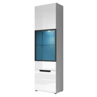 HEKTOR vitrína TYP 05 levá, bílá/bílý lesk