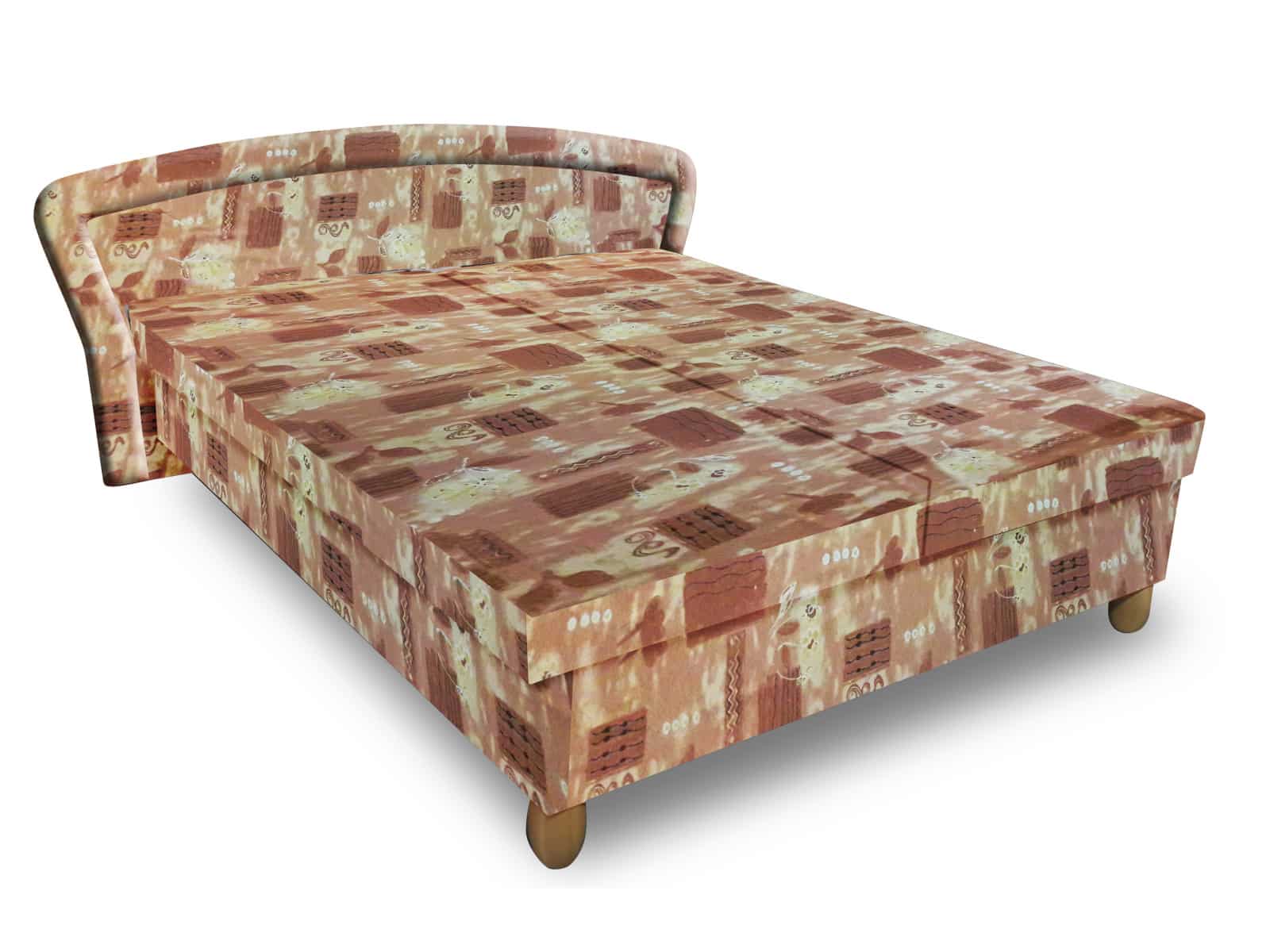 Čalouněná postel PAVLA 180x200 cm, hnědá látka