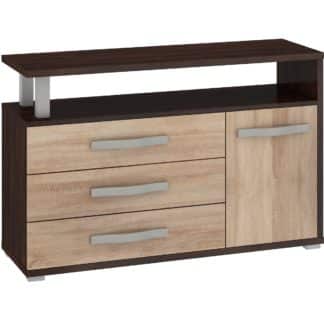 ANGEL komoda 1D3S, dub sonoma tmavý/dub sonoma