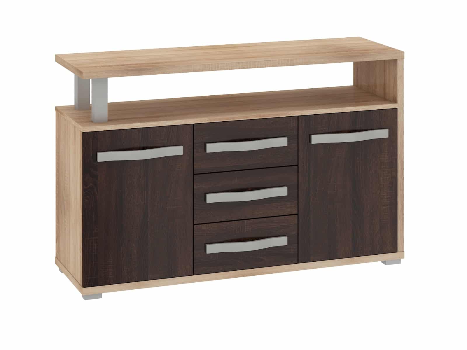 ANGEL komoda 2D3S, dub sonoma/dub sonoma tmavý