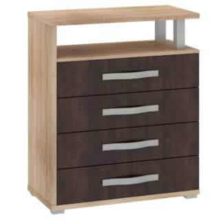 ANGEL komoda 4S, dub sonoma/dub sonoma tmavý