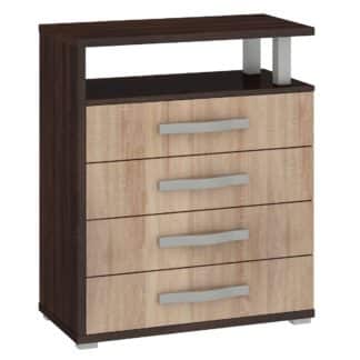 ANGEL komoda 4S, dub sonoma tmavý/dub sonoma