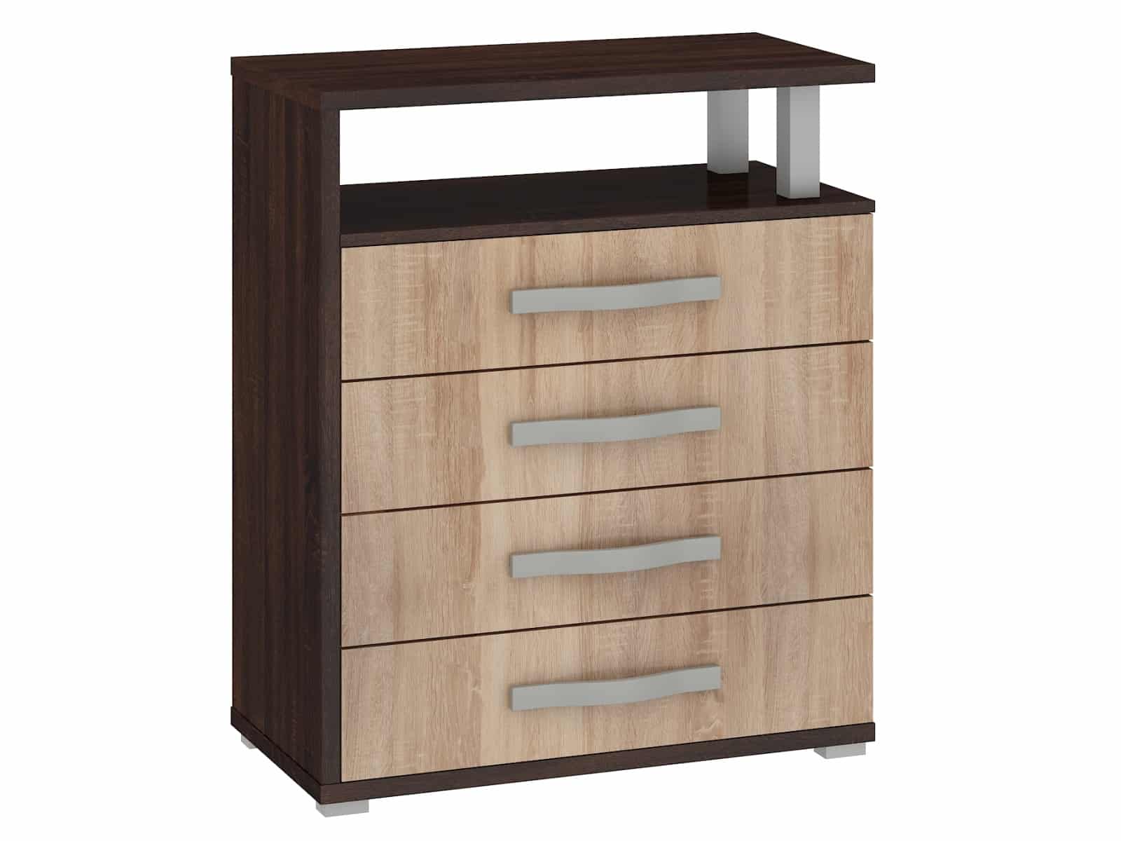 ANGEL komoda 4S, dub sonoma tmavý/dub sonoma