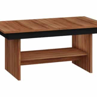 Konferenční stolek DALLAS rozkládací LESK, barva: švestka wallis/černý lesk