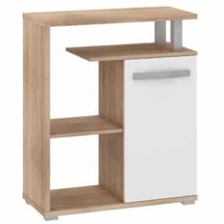 ANGEL regál nízký 1D, dub sonoma/bílý lesk