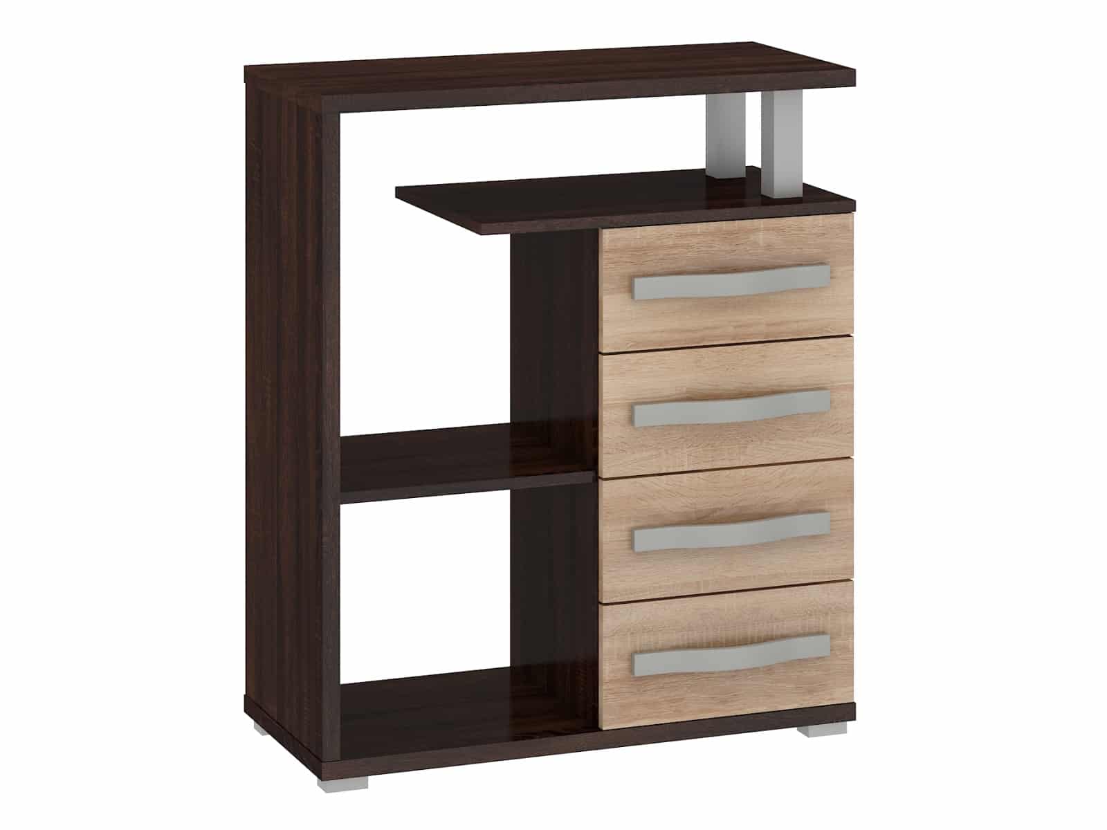 ANGEL regál nízký 4S, dub sonoma tmavý/dub sonoma