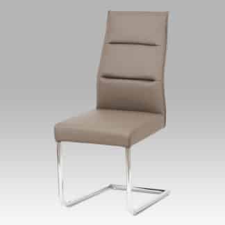 Jídelní židle WE-5033 CAP1, chrom / koženka cappuccino