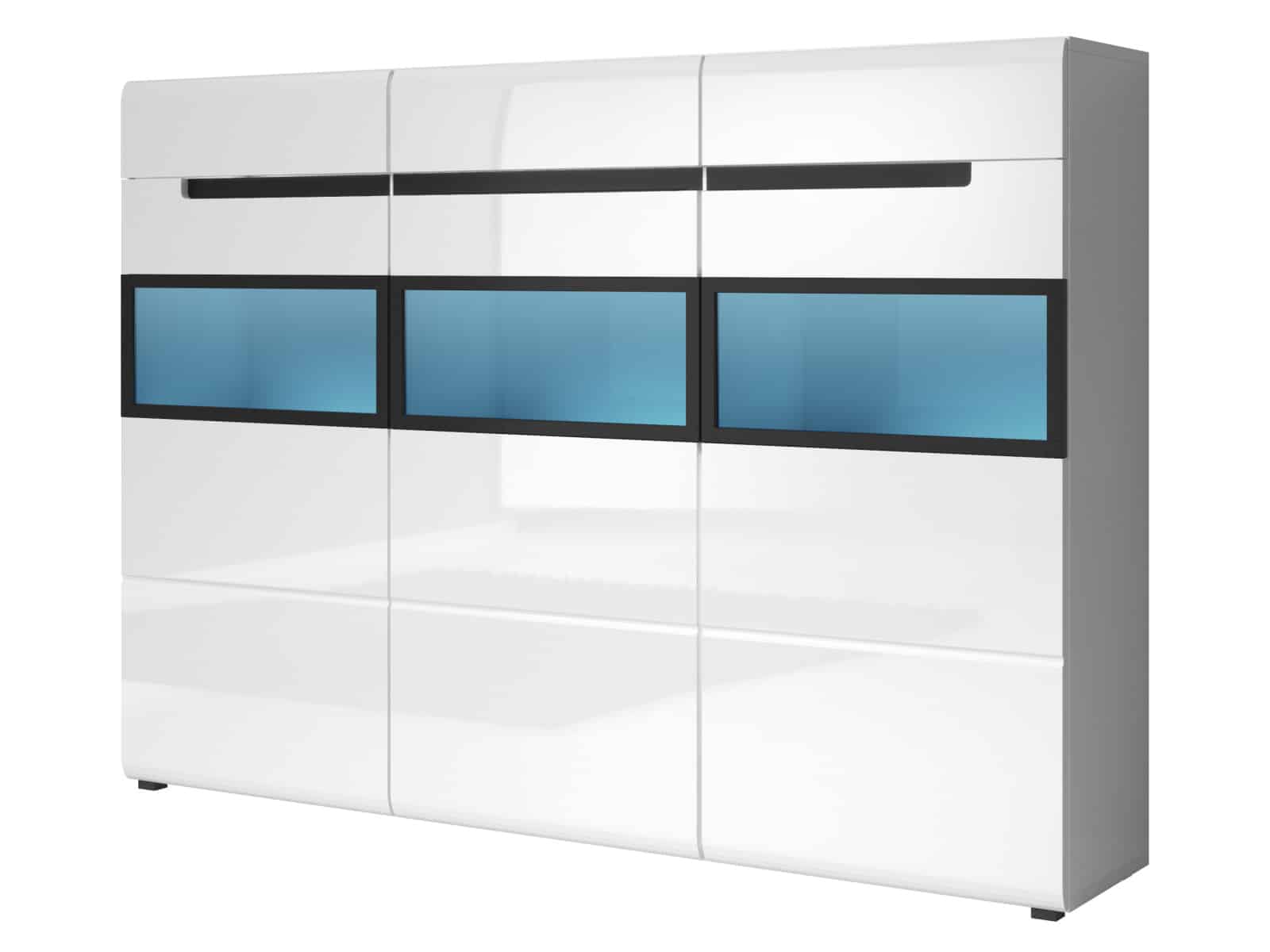 HEKTOR komoda TYP 48, bílá/bílý lesk