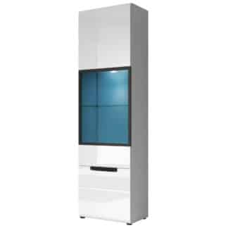 HEKTOR vitrína TYP 06 pravá, bílá/bílý lesk