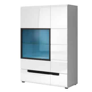 HEKTOR závěsná vitrína TYP 12, bílá/bílý lesk