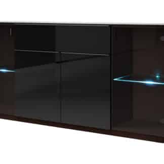 TOGO komoda TYP 25, wenge/černé sklo