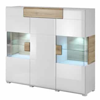 TOLEDO vitrína TYP 46, dub san remo/bilá lesk