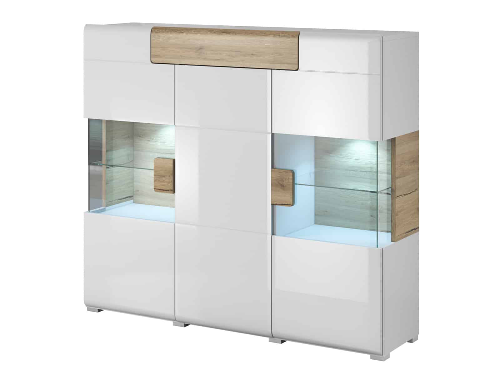 TOLEDO vitrína TYP 46, dub san remo/bilá lesk