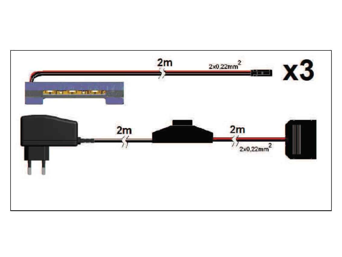 Osvětlení ALABAMA 3 ks LED + trafo, bílá