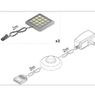 LED osvětlení ALABAMA UNTERBAU II 2x, bílé