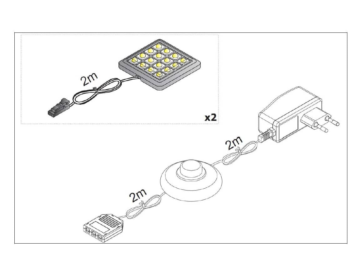 LED osvětlení ALABAMA UNTERBAU II 2x, bílé