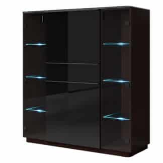 TOGO vitrína TYP 46, wenge/černé sklo