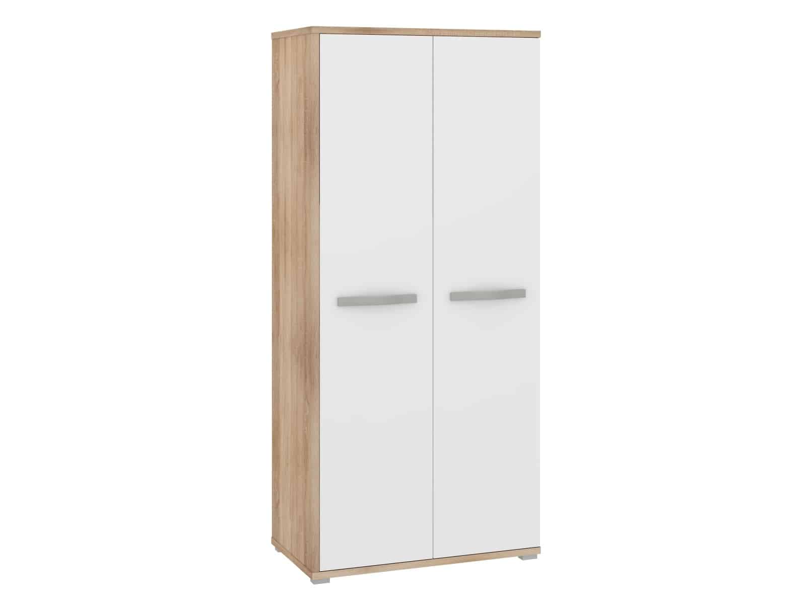 ANGEL skříň 2D, dub sonoma/bílý lesk