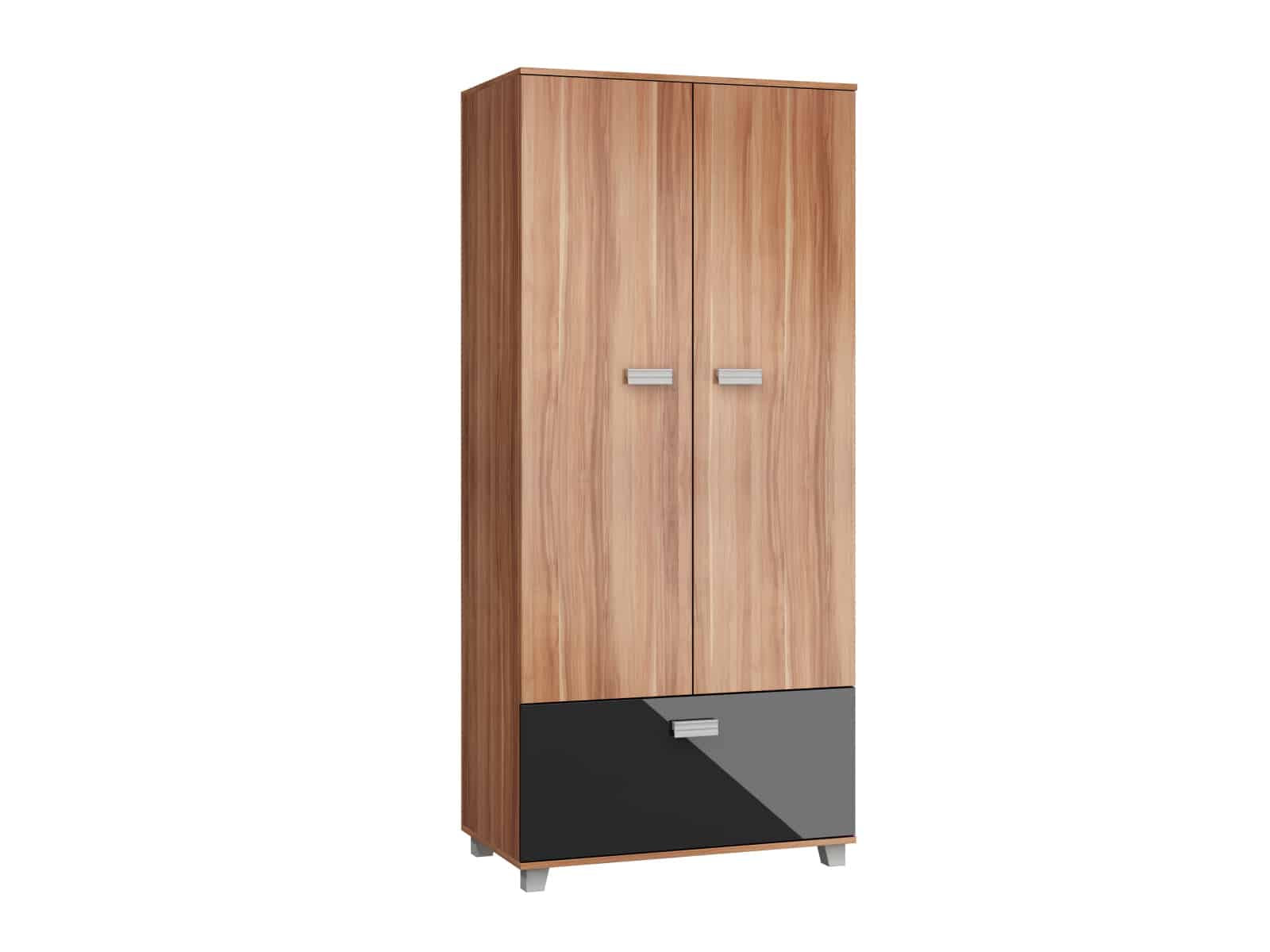 SOLO, skříň SOL-07, švestka wallis/černý  lesk