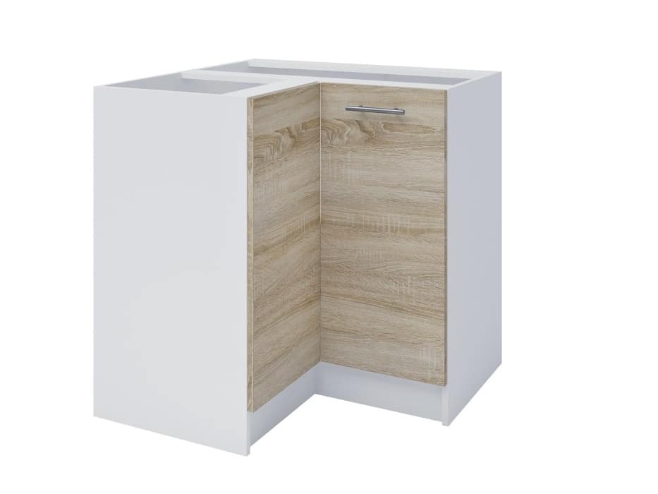 FABIANA, dolní rohová skříňka, S-90N, dub sonoma/bílá