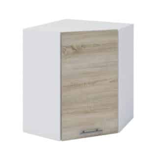 FABIANA, horní rohová skříňka, W-60N, dub sonoma/bílá