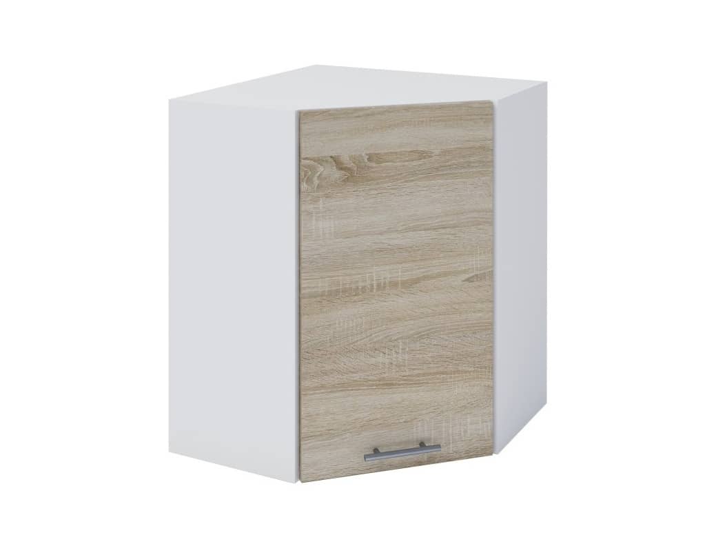 FABIANA, horní rohová skříňka, W-60N, dub sonoma/bílá