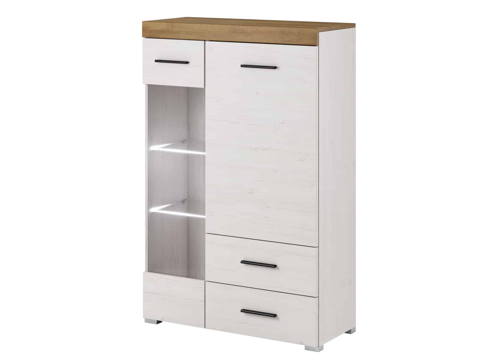 Vitrína FALCO FWT80, borovice andersen/dub riviera