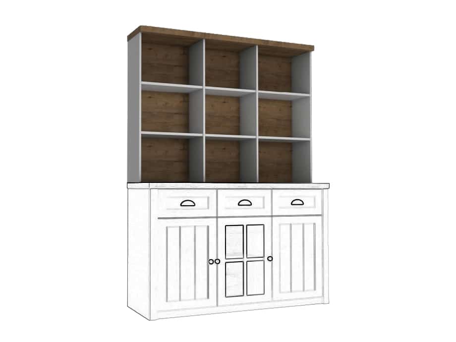 PROWANSJA nádstavec R2D na komodu, borovice andersen/dub lefkas