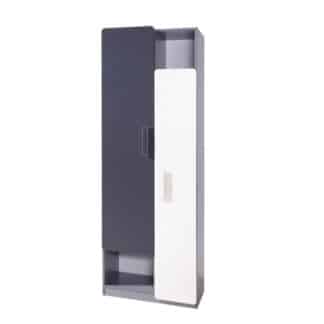 Regál LIDO R2D, šedá/grafit+bílá