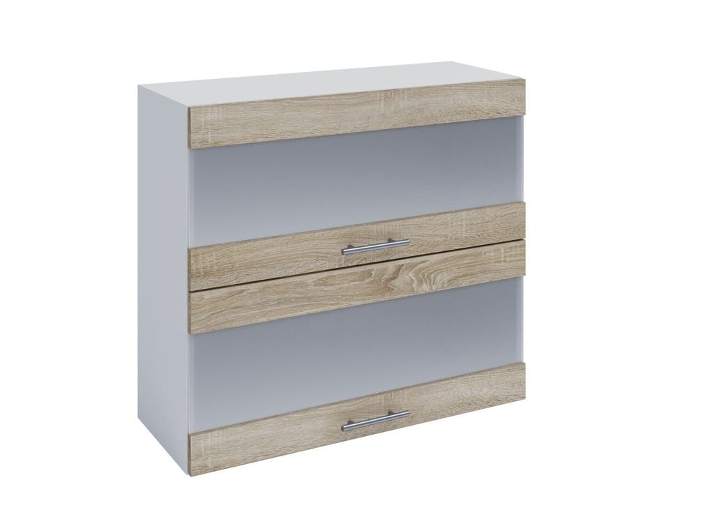 FABIANA, horní skříňka, W-80K2S, dub sonoma/bílá