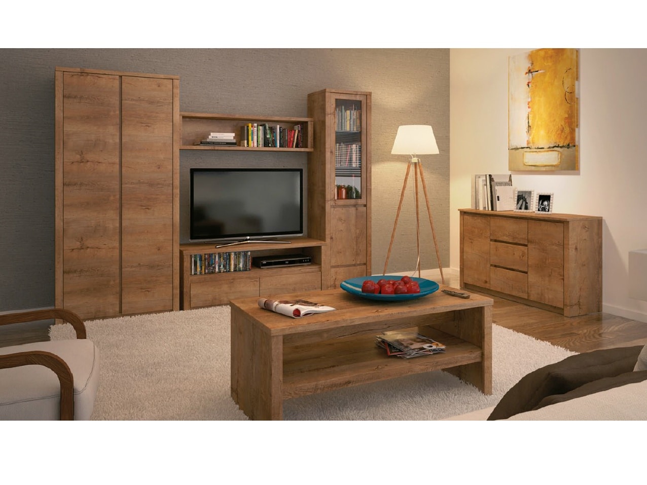 MONTANA obývací pokoj, dub lefkas tmavý