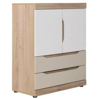 SMARTY SM-06 kombinovaná komoda, buk/bílá/champagne