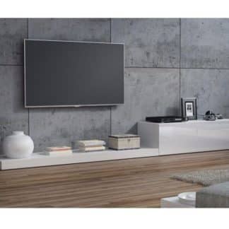 LIFE, televizní stolek RTV, bílá/bílý lesk