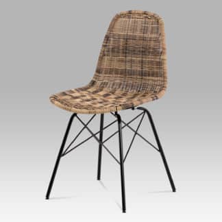 Jídelní židle SF-822 TRI, uměly ratan melír/černý kov